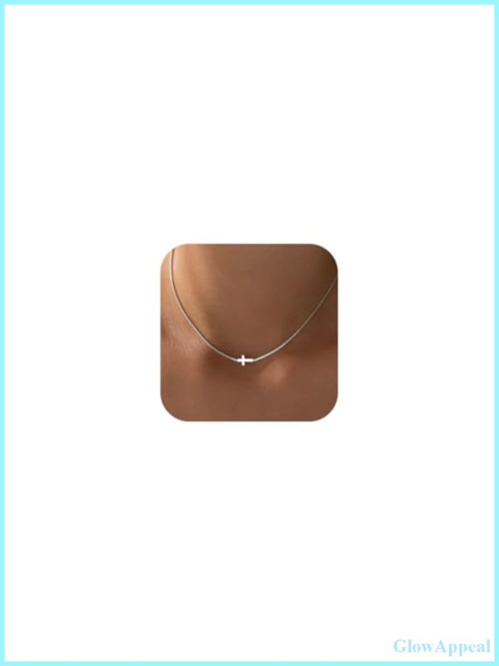 14K Gold Plated Cross Necklace for Women, Sterling Silver Choker Pendant